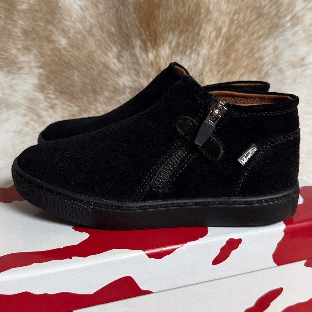 Venettini Calvin unisex Black Suede Zipper Booties Size‎ 31/US13